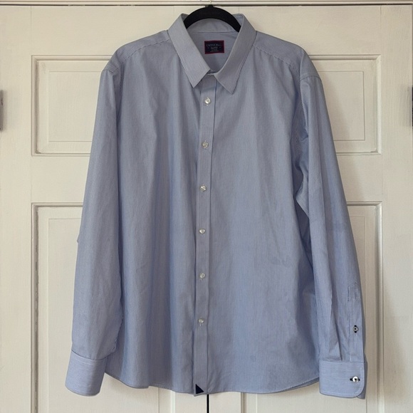 UnTUCKit Men’s Size XXL Wrinkle-Free Bordeaux Shirt Blue & White Stripe XX Large - Picture 2 of 12